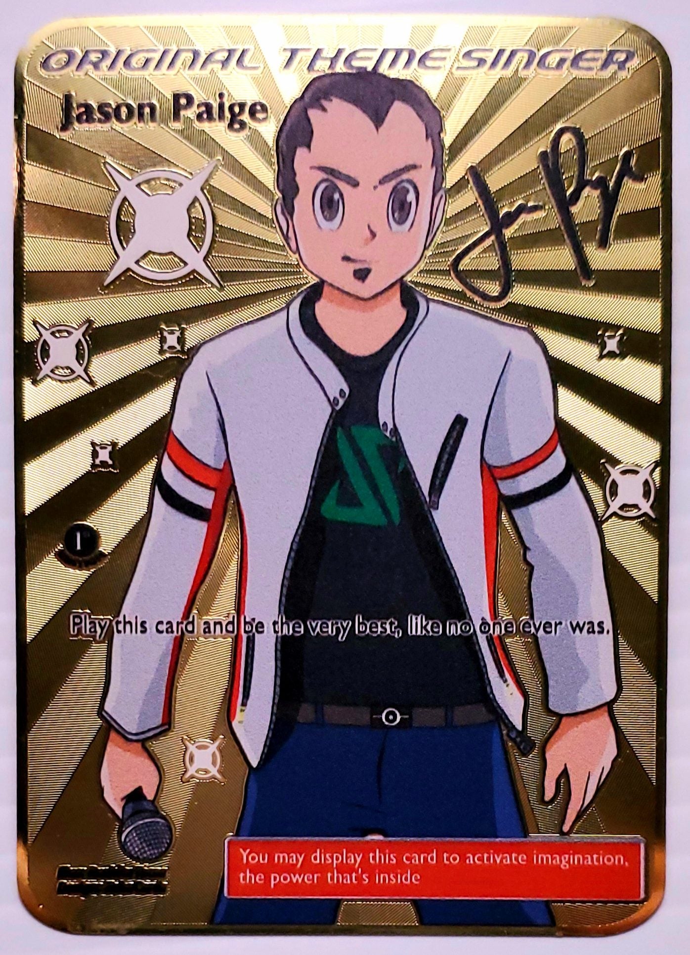 A Autograph Engraved Gold Metal Jason Paige Card 3rd Series Limited Edition #87 (Only 100 printed)