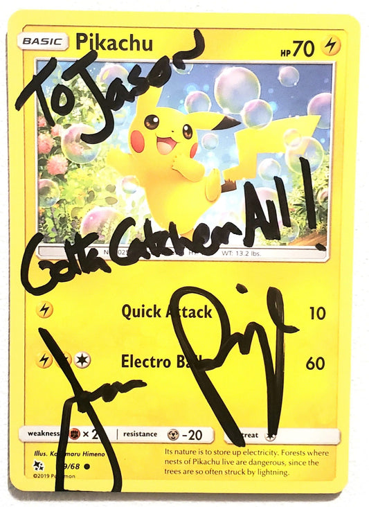 A Autographed Pikachu Card #3 Limited Supply