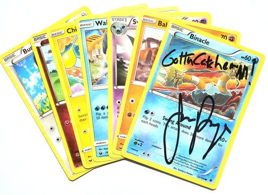A One Of A Kind Mystery Set of 7 Autographed Pokemon Cards