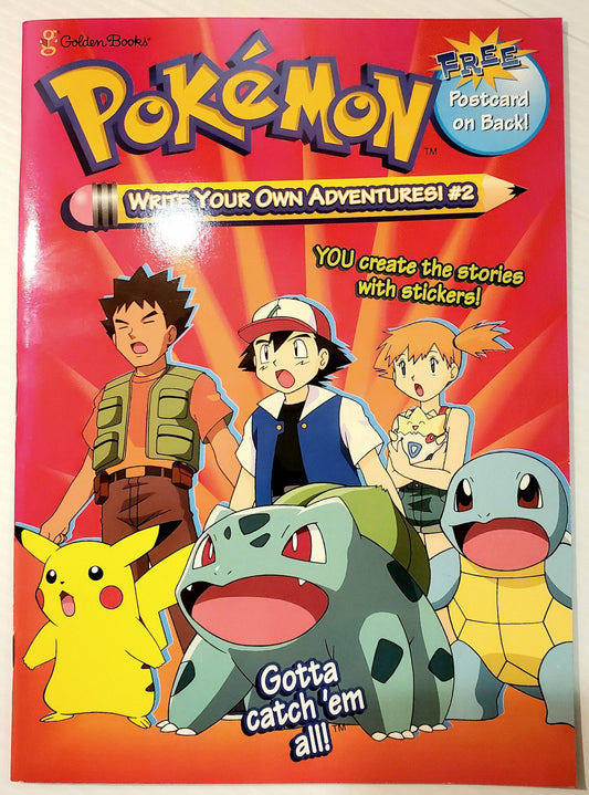 Autographed Pokémon "Write your own adventures #2" Vintage (Year 2000) Coloring Book