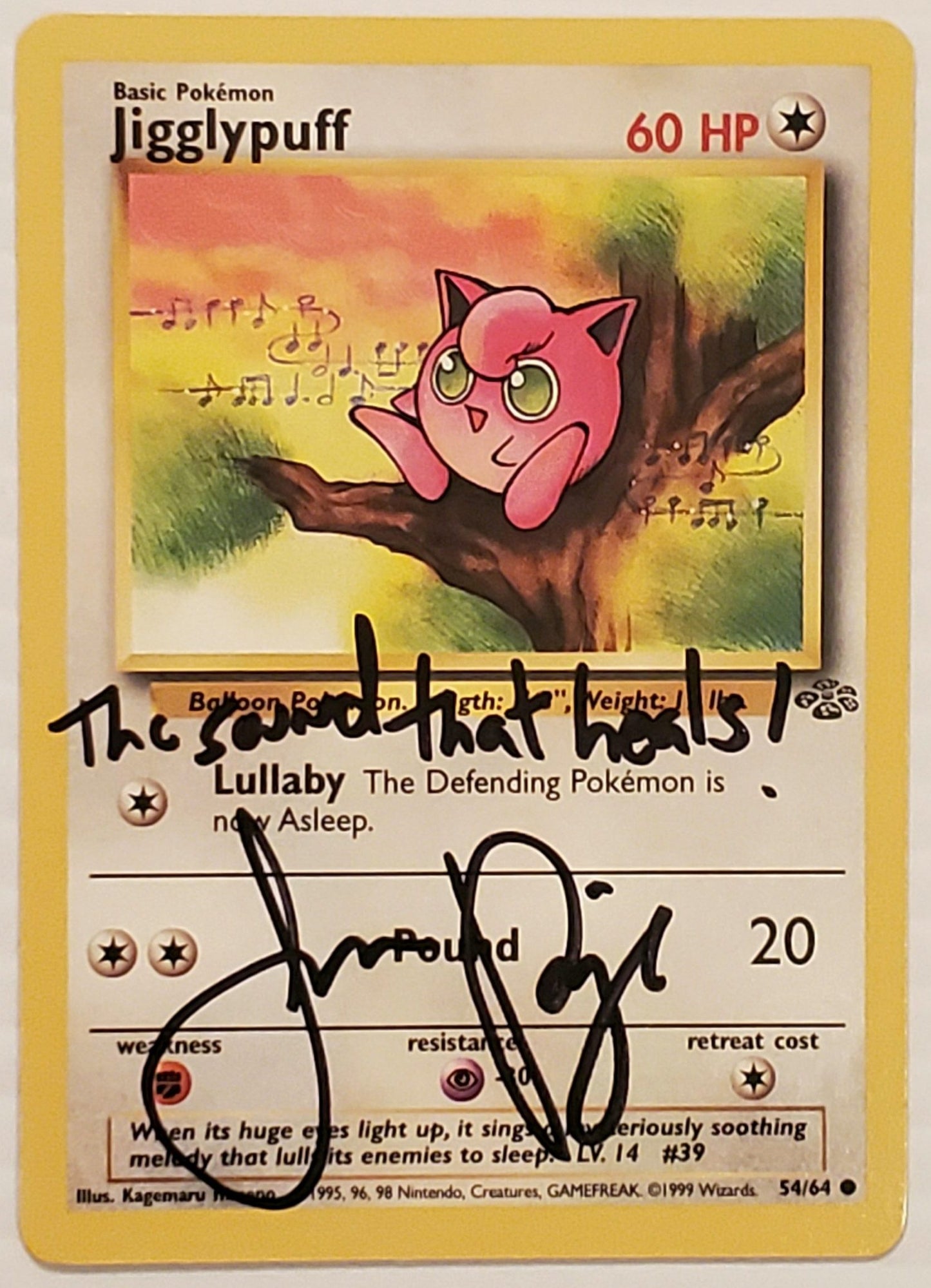 Autographed Vintage 1st Gen Jigglypuff Card Limited Supply