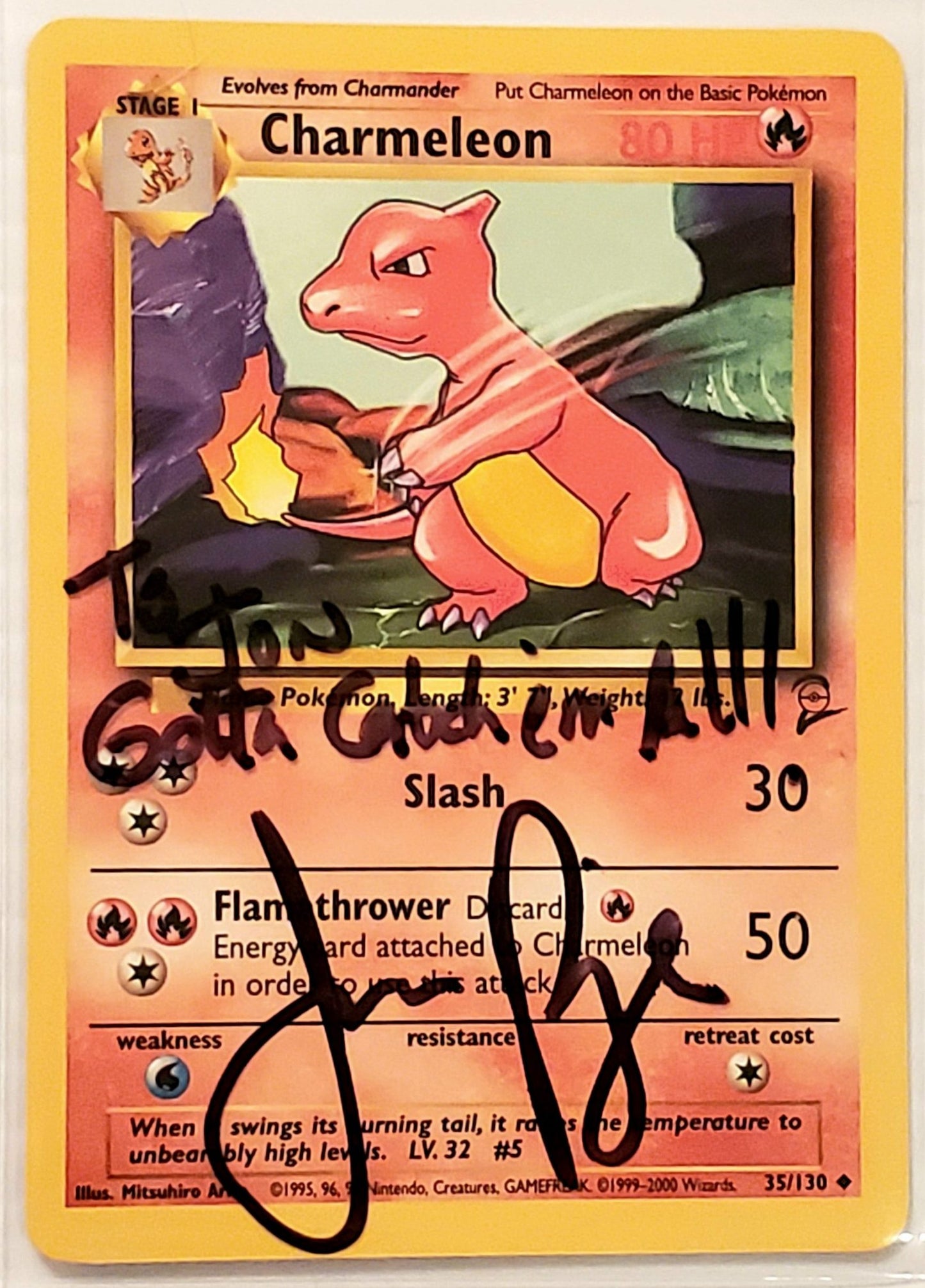 Autographed Vintage 1st Gen Charmeleon Card Limited Supply