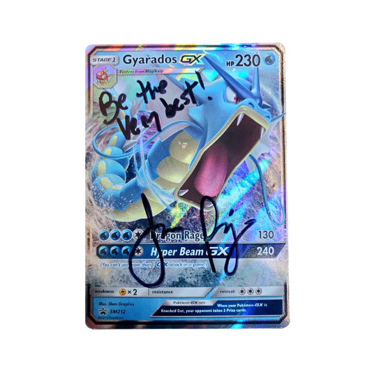 Autographed Holographic Gyrados GX Card