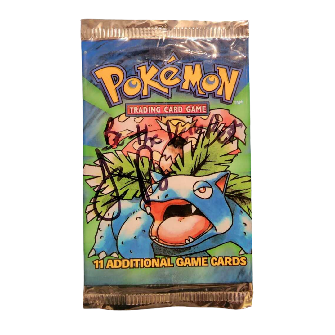 Signed WOTC Base Set Unlimited Wrapper Bulbasaur Empty Pack