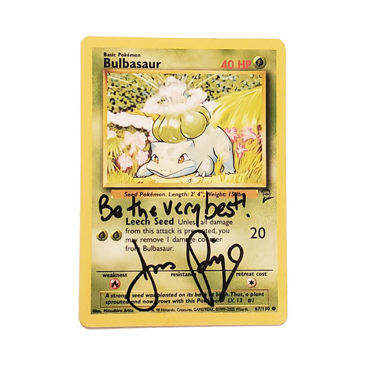 Autographed Vintage 1st Gen Bulbasaur Card