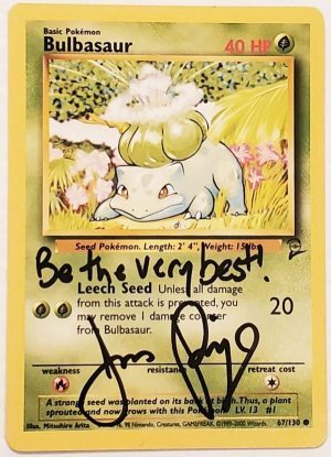Autographed Vintage 1st Gen Bulbasaur Card Limited Supply