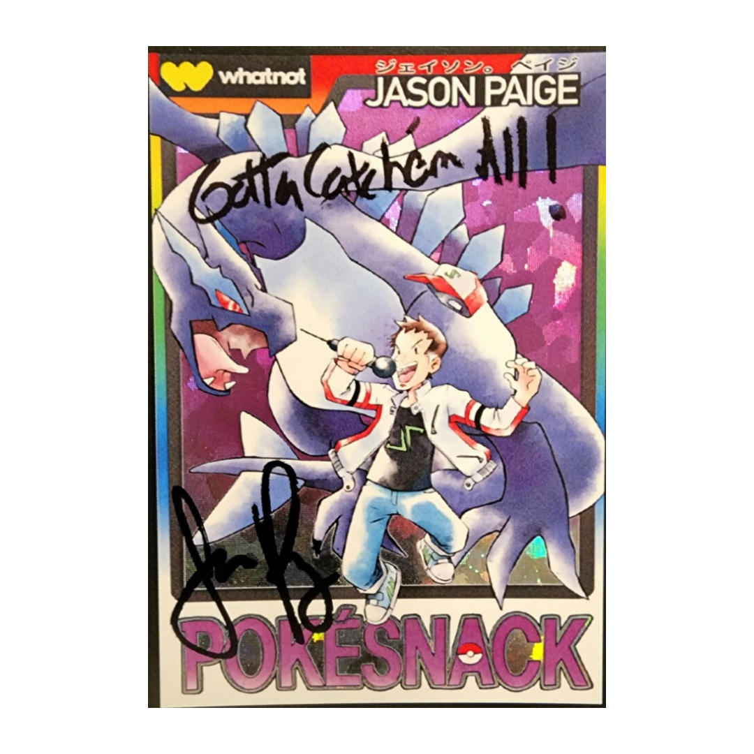 Jason Paige PokeSnack Whatnot Exclusive Original Card - PocketMonster Style - Crackle Ice Holographic