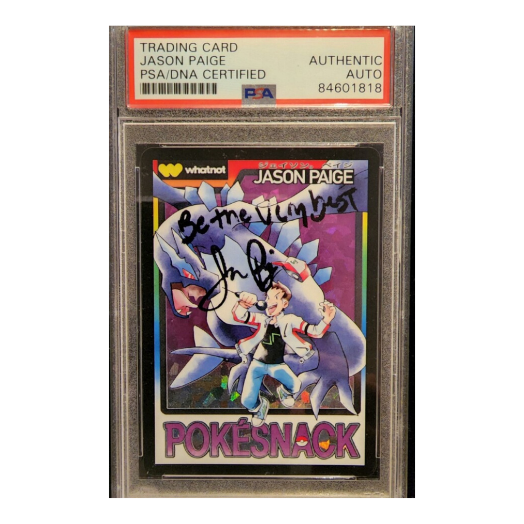 Jason Paige PokeSnack Whatnot Exclusive Original PSA SLABBED Card - PocketMonster Style - Crackle Ice Holographic