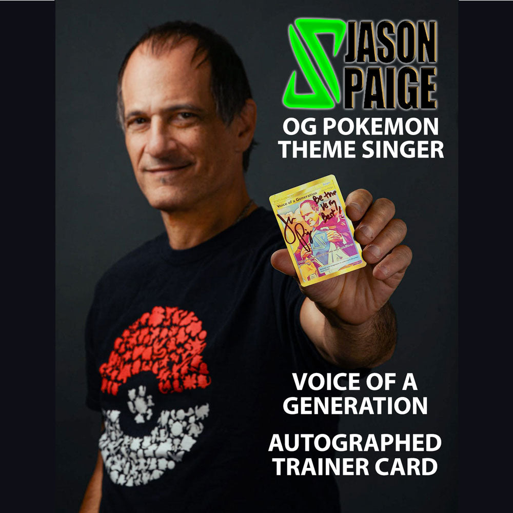 A Autographed Jason Paige Voice Of A Generation Holographic Trainer Card